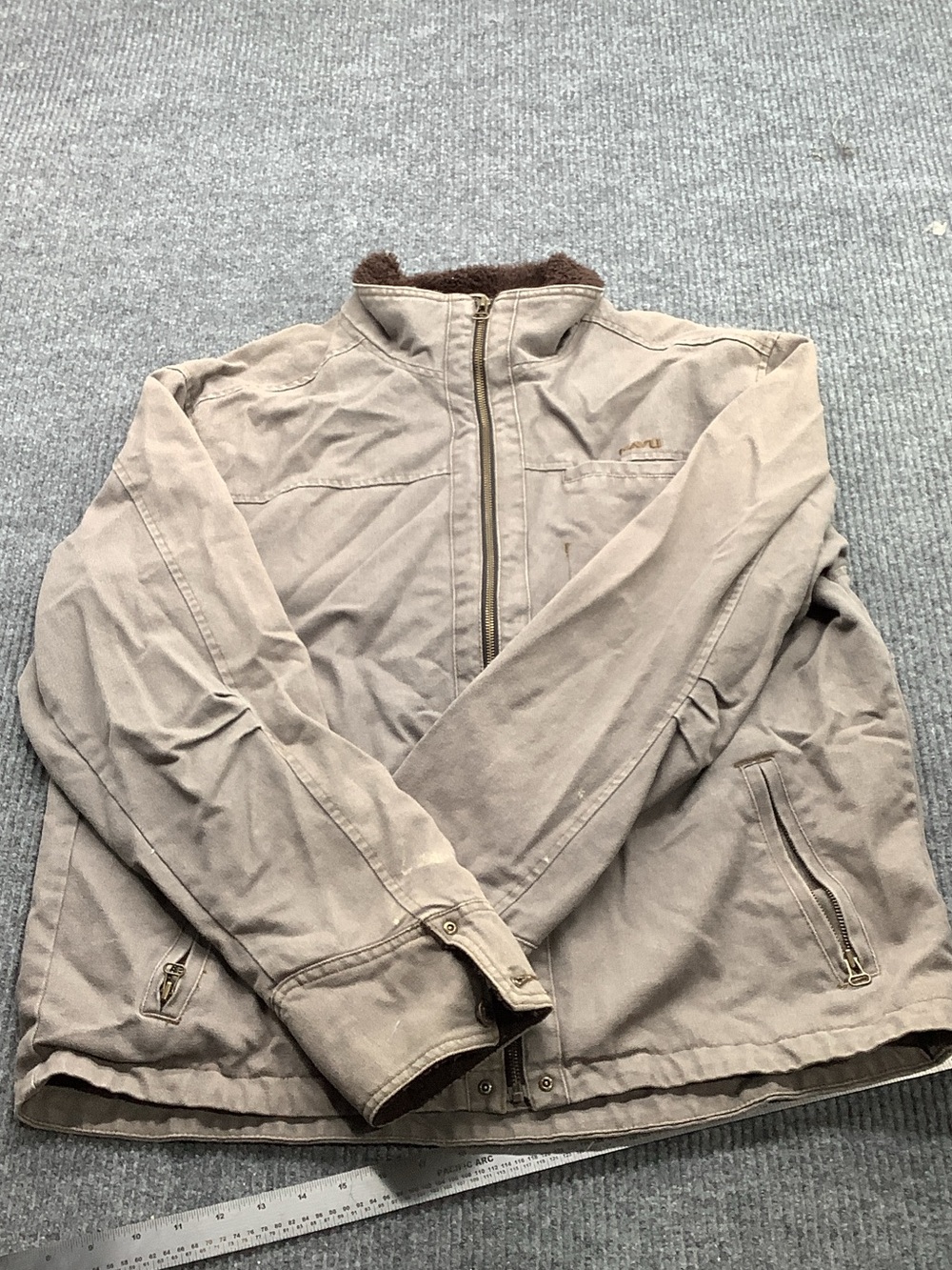 Kavu Men's Taupe Field Jacket with Sherpa Collar